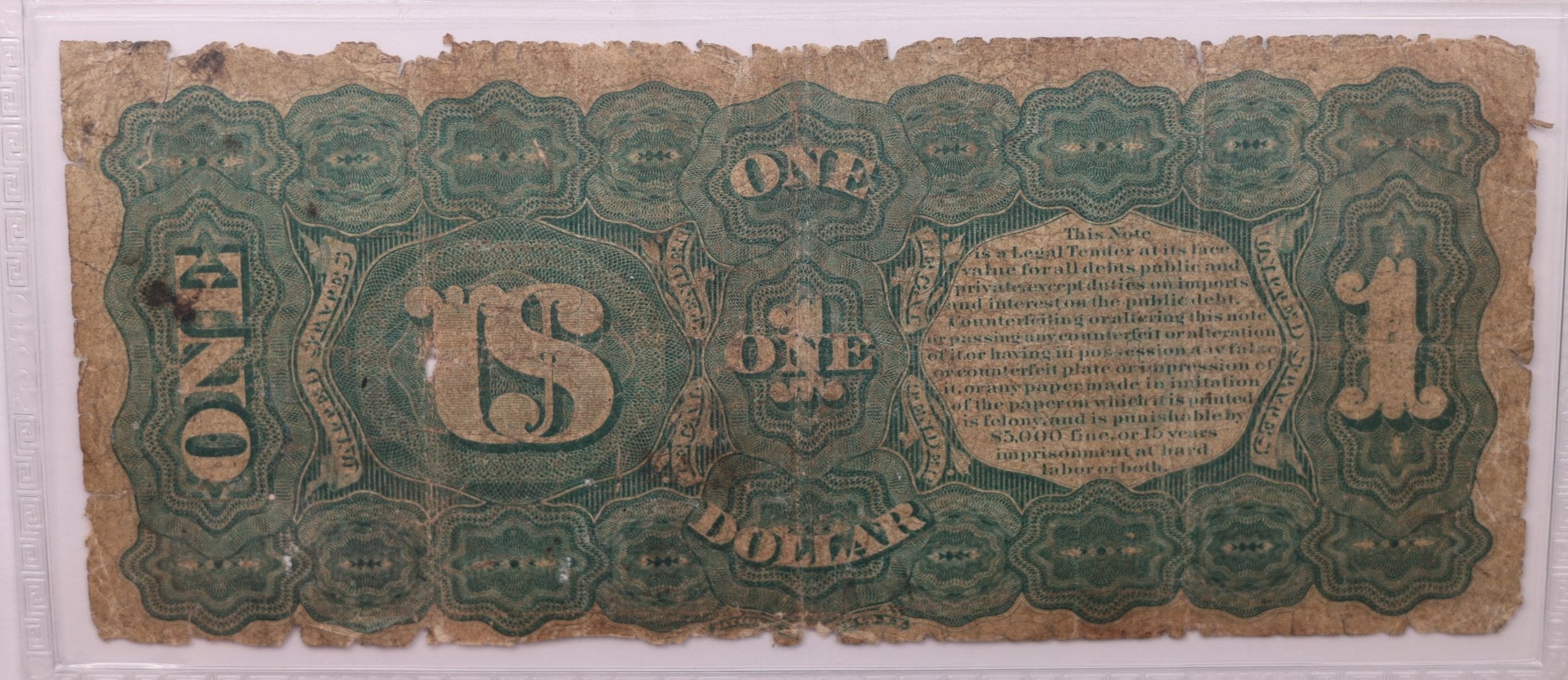 1869 $1., Legal Tender Note., PCGS VG-10., Store Sale #GLT028