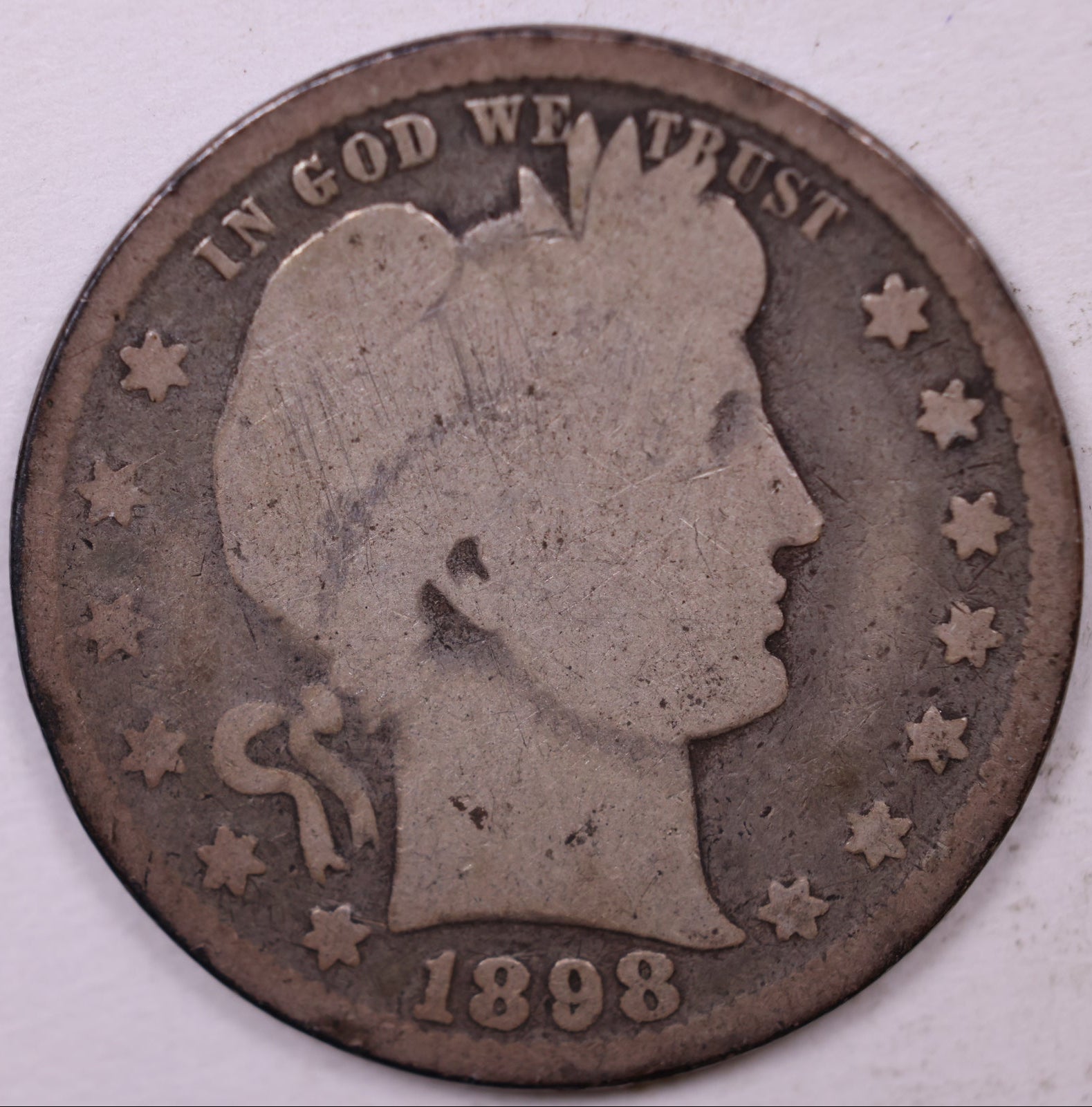 1898 Barber Quarter, Good Circulated Coin, Store #QR1129