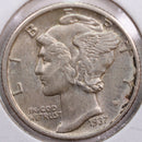 1937 Mercury Silver Dime, Extra Fine Circulated Coin, Store