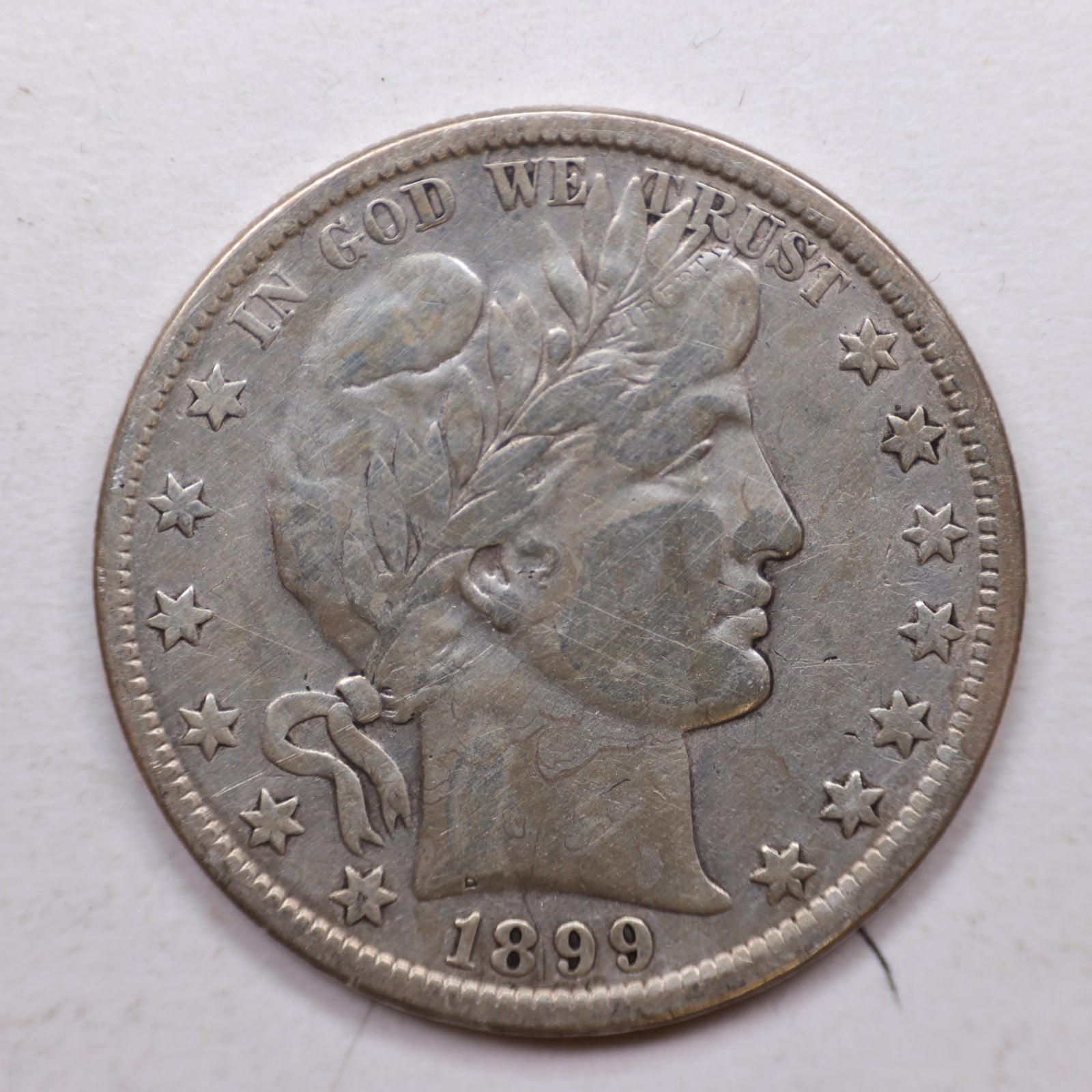 1899 Barber Silver Half Dollar, Very Fine Circulated Coin, Store SALE #HR1069.