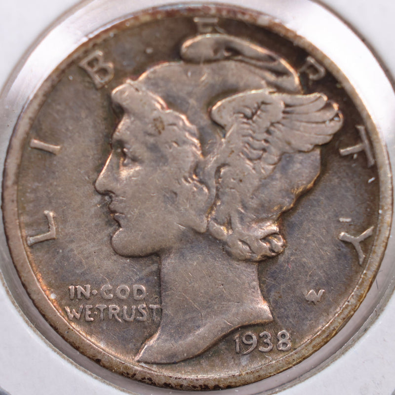1938 Mercury Silver Dime, Very Fine Circulated Coin, Store