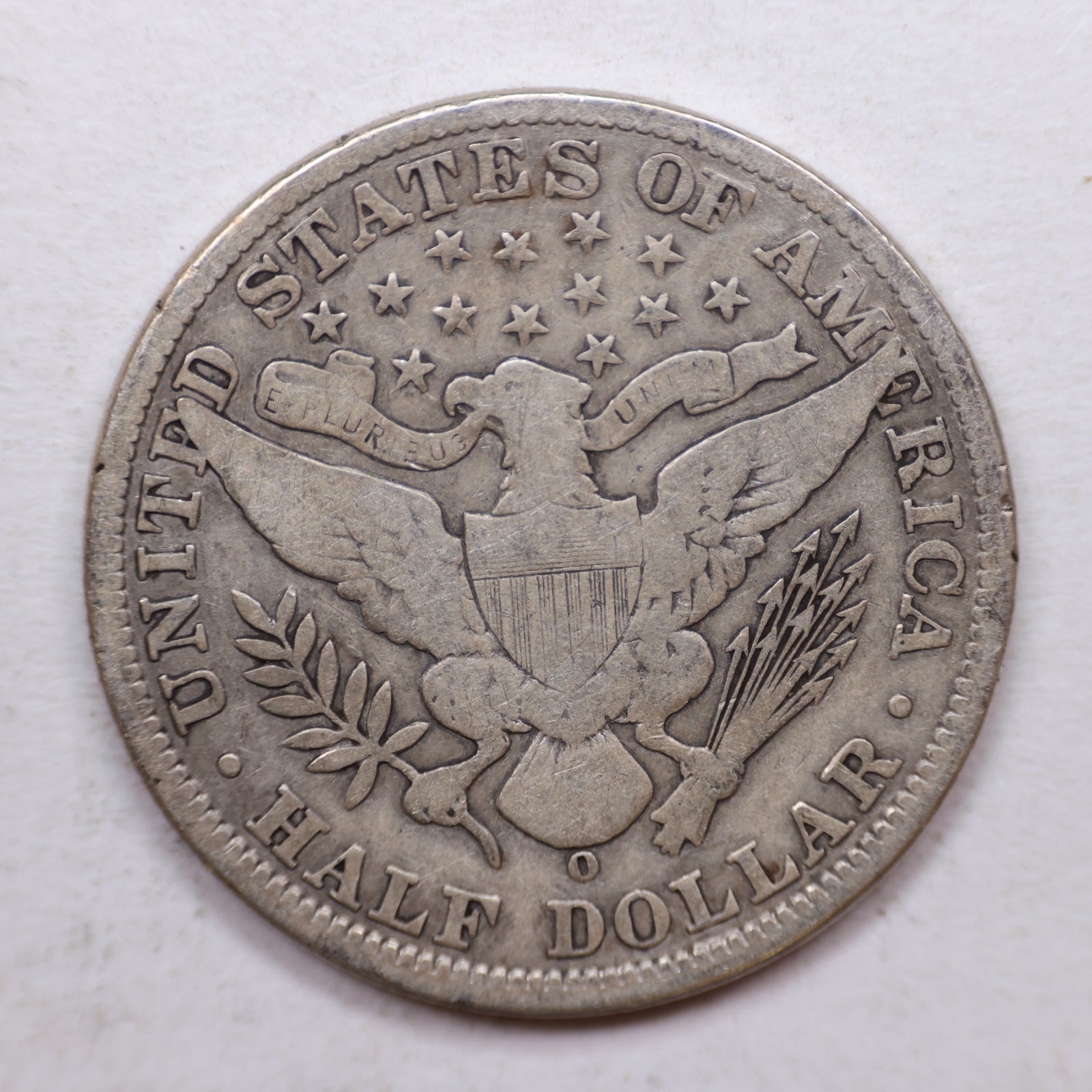 1901-O Barber Silver Half Dollar, Very Good+ Circulated Coin, Store #HR1075