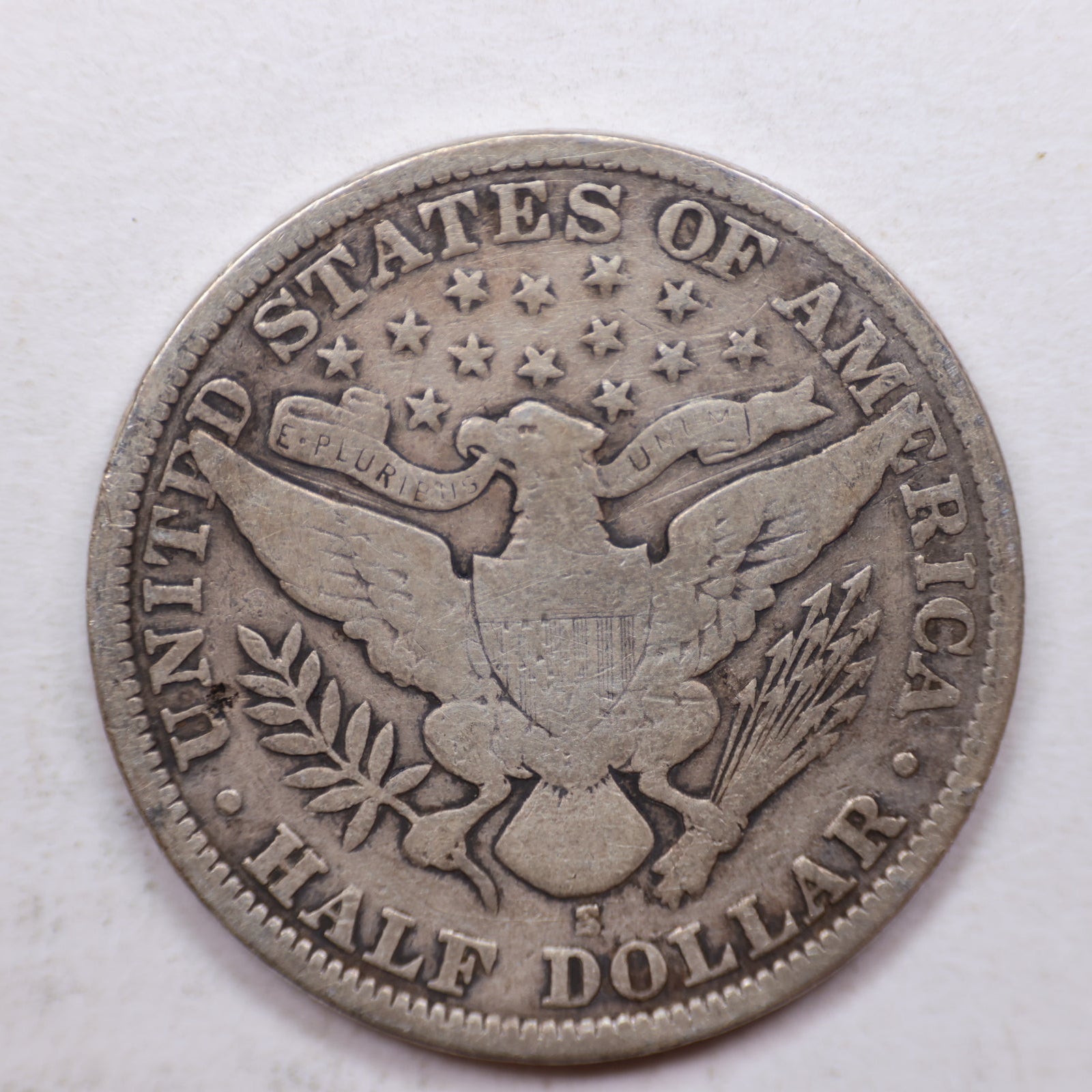 1901-S  Barber Silver Half Dollar, Very Good Plus Circulated Coin, Store SALE #HR1076.