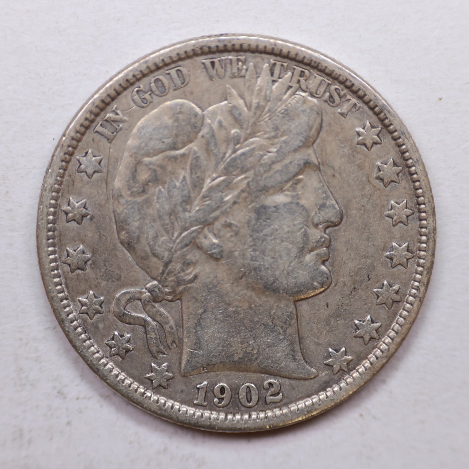 1902 Barber Silver Half Dollar, Very Fine Circulated Coin, Store SALE #HR1077.
