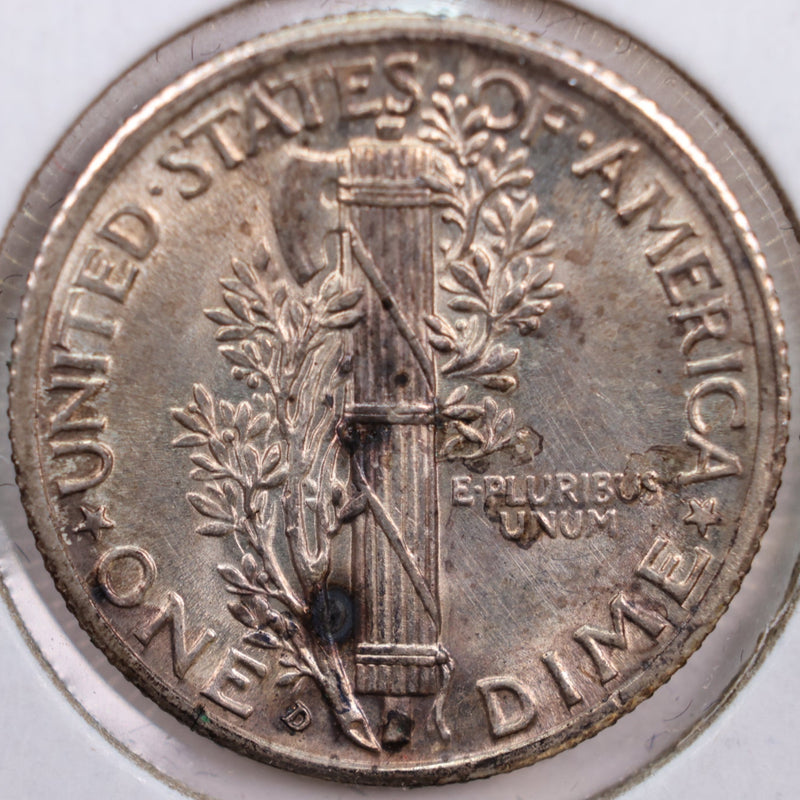 1938-D Mercury Silver Dime, Mint State Uncirculated Coin, Store