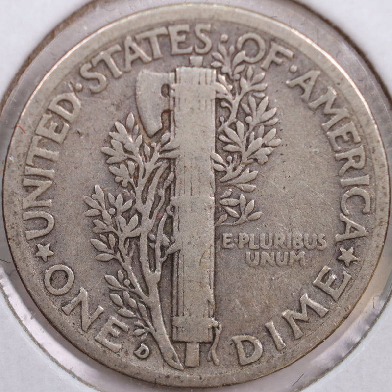 1938-D Mercury Silver Dime, Fine Circulated Coin, Store