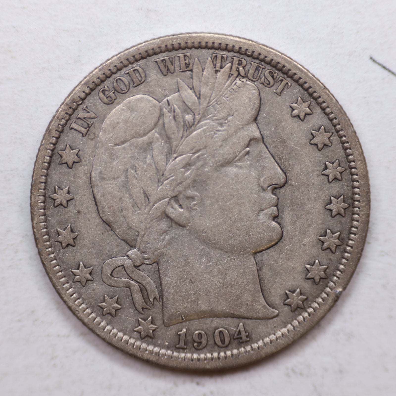 1904-S Barber Silver Half Dollar, Fine Plus Circulated Coin, Store SALE #HR1083.