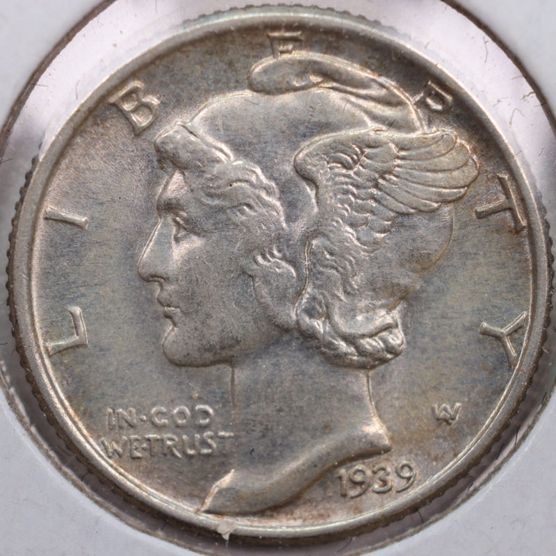 1939 Mercury Silver Dime, Mint State Uncirculated Coin, Store