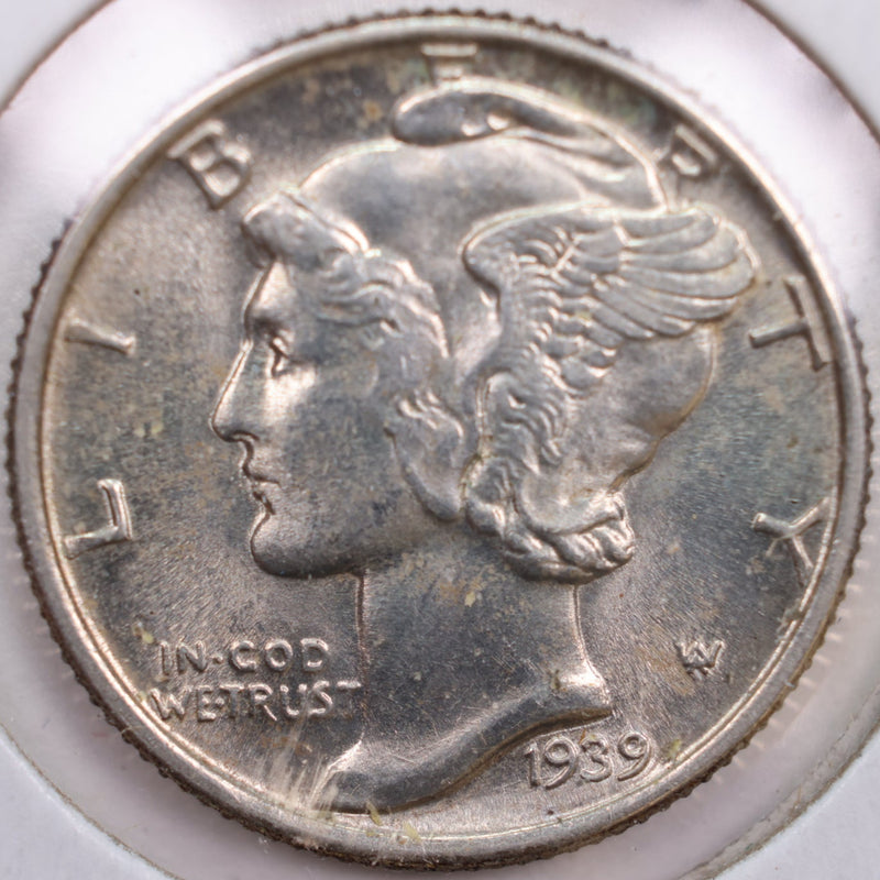 1939 Mercury Silver Dime, Mint State Uncirculated Coin, Store