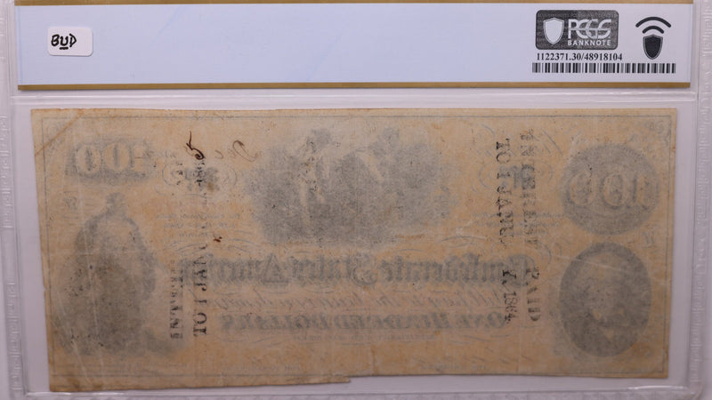 1862 $100., Civil War, C.S.A., Fourth Issue., PCGS VF-30., Store Sale
