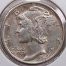 1939-D Mercury Silver Dime, Abt Uncirculated+ Coin, Store