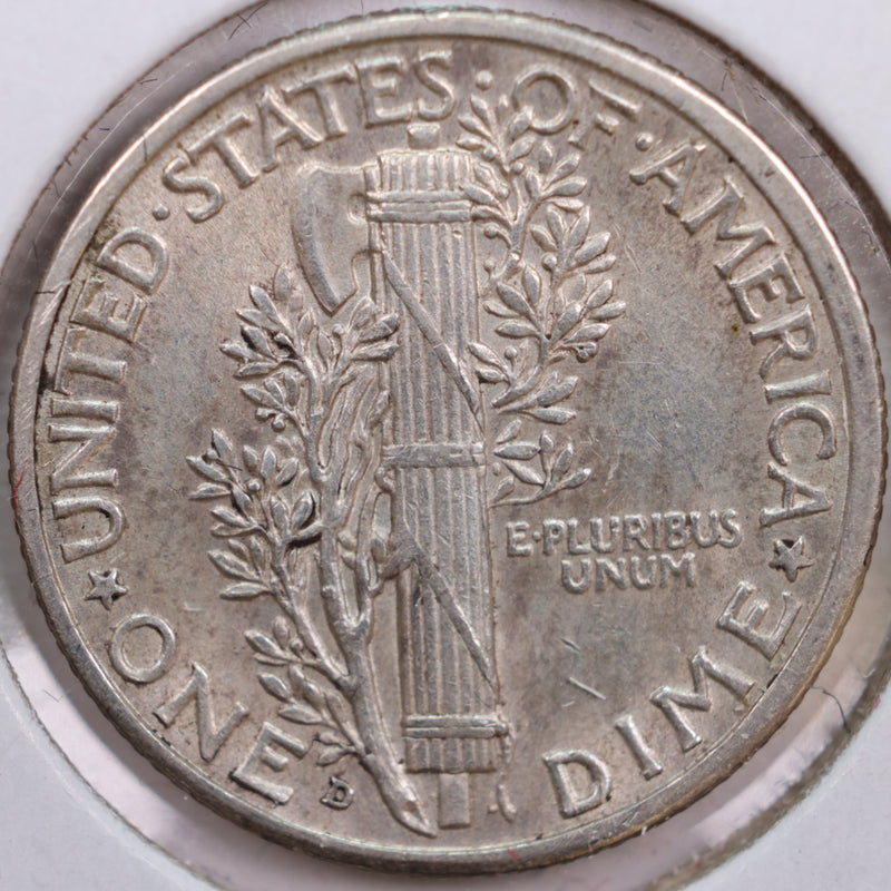 1939-D Mercury Silver Dime, Abt Uncirculated+ Coin, Store
