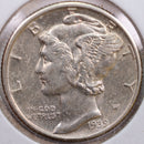 1939-D Mercury Silver Dime, Abt Uncirculated Coin, Store