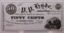 1852 50 Cent., P.P. HYDE.,  Jordanville, N.Y., PCGS CU-65, PPQ., Store Sale