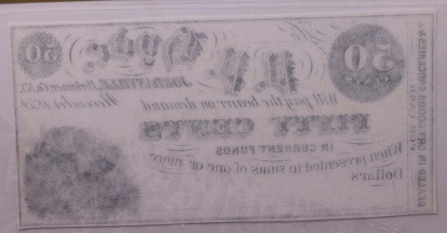 1852 50 Cent., P.P. HYDE.,  Jordanville, N.Y., PCGS CU-65, PPQ., Store Sale #GNY001