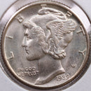 1939-D Mercury Silver Dime, Mint State Uncirculated Coin, Store