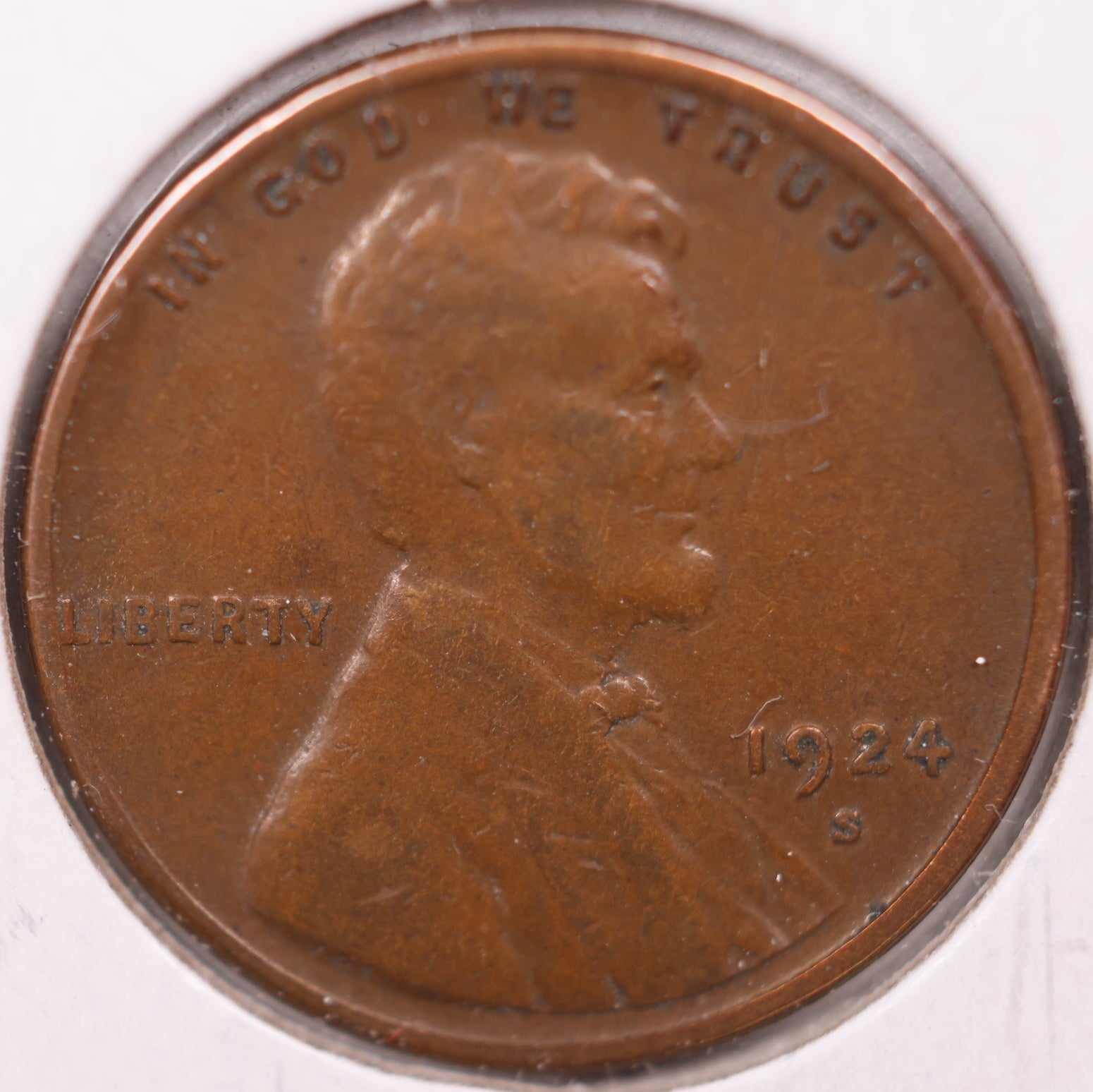 1924 S Lincoln Wheat Cent, Very Good Circulated Coin, Store #CT0972