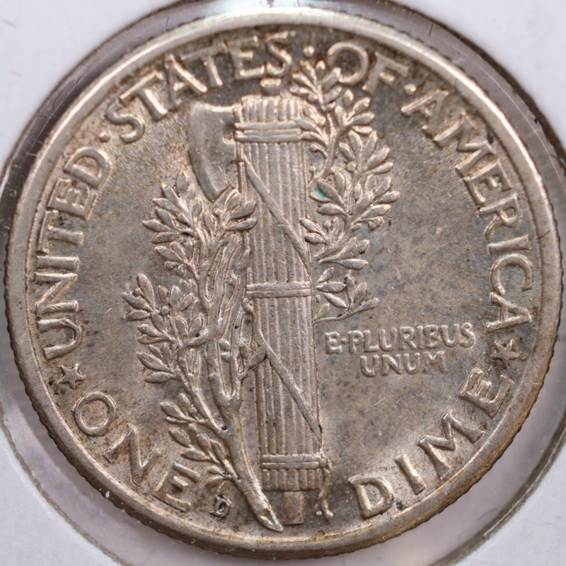 1939-D Mercury Silver Dime, Abt Uncirculated+ Coin, Store