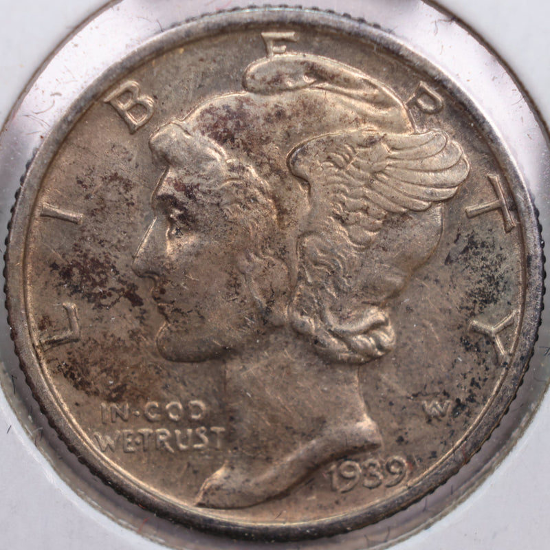 1939-S Mercury Silver Dime, Mint State Uncirculated Coin, Store