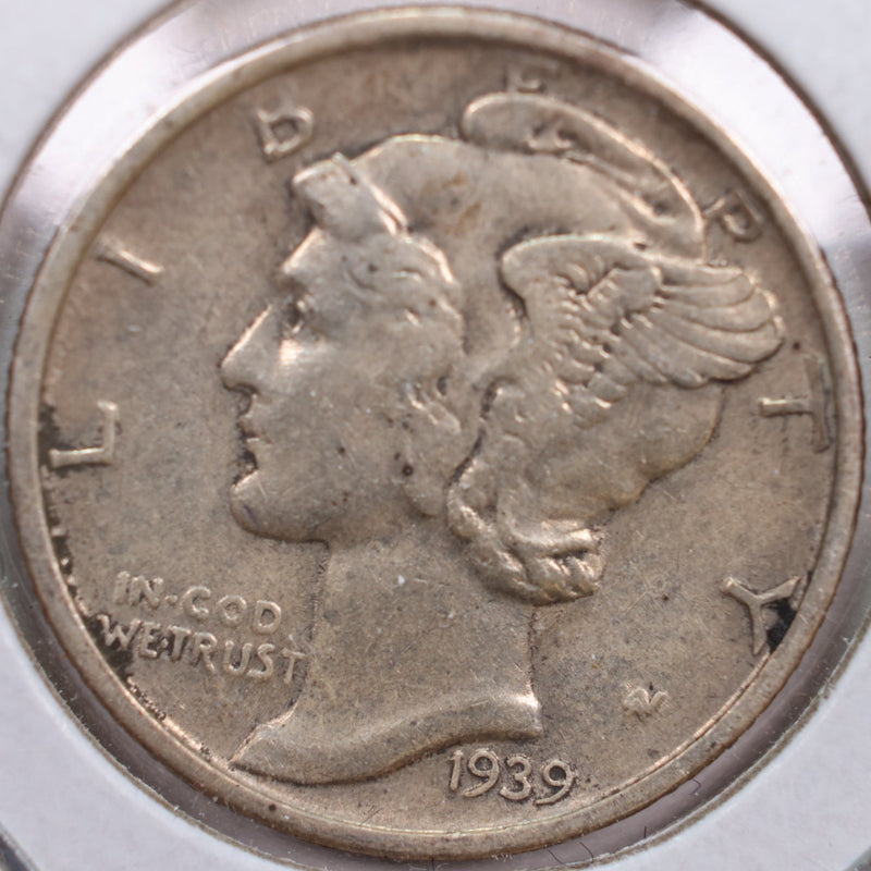 1939-S Mercury Silver Dime, Extra Fine+ Circulated Coin, Store