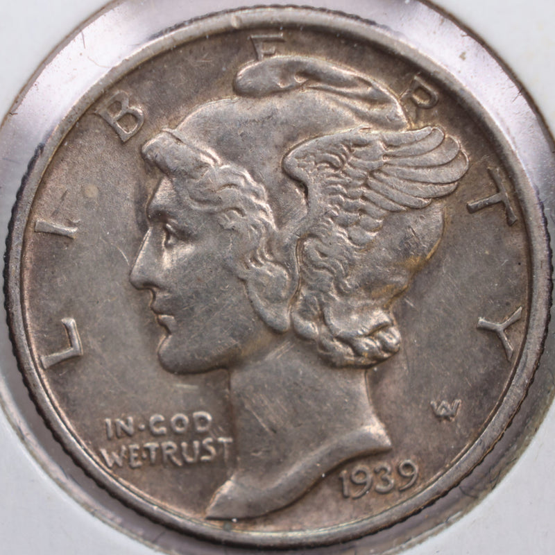 1939-S Mercury Silver Dime, Extra Fine+ Circulated Coin, Store