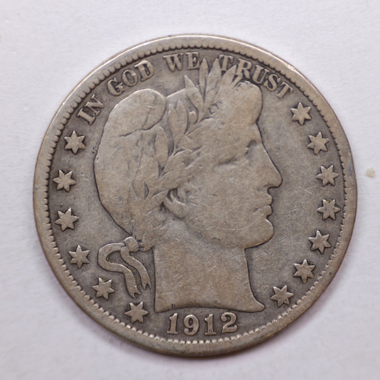 1912-S Barber Silver Half Dollar, Fine+ Circulated Coin, Store #HR1108