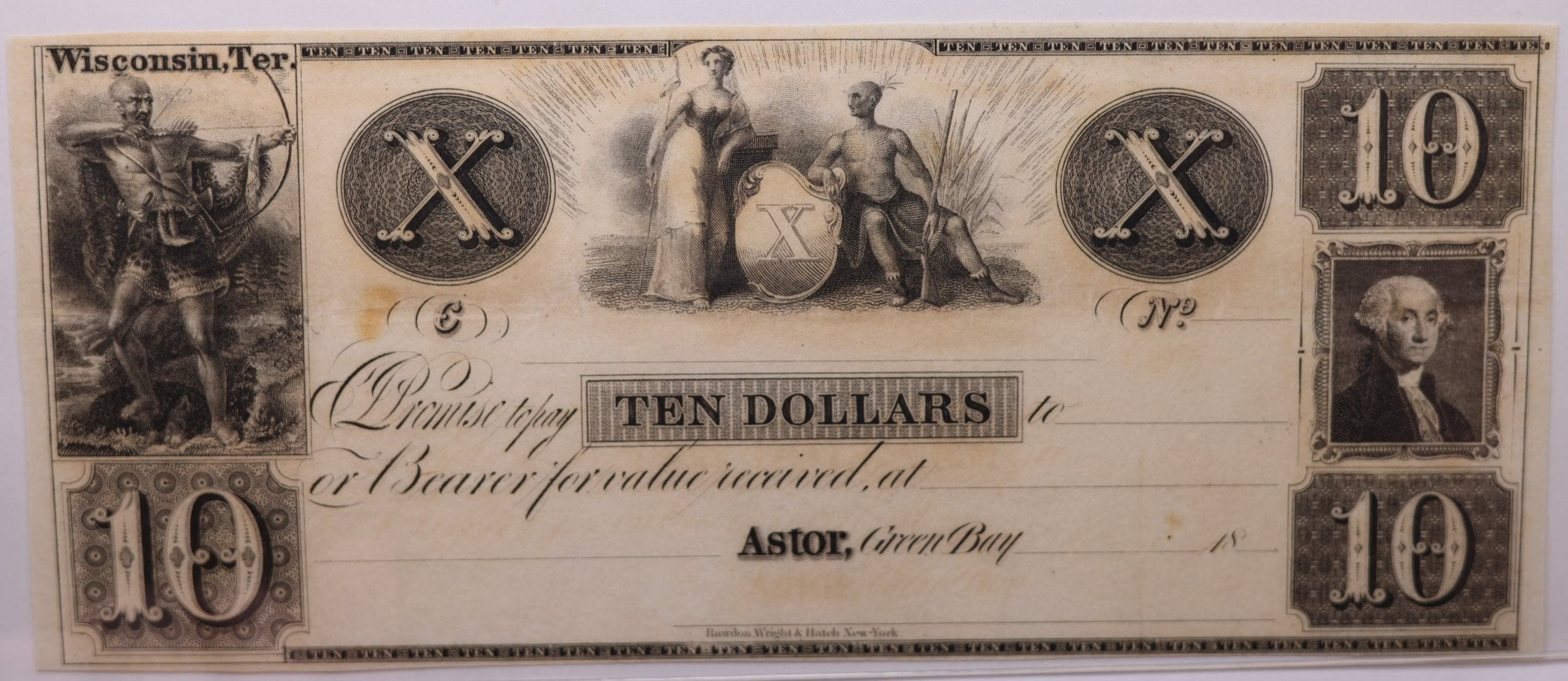 18__ $10., Green Bay, WI., UNKOWN-Issue., PCGS AU-50., Store Sale #GWI001