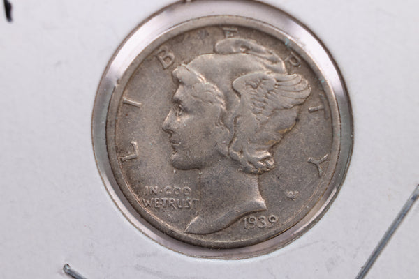 1939-S Mercury Silver Dime, Very Fine Circulated Coin, Store #DE0197