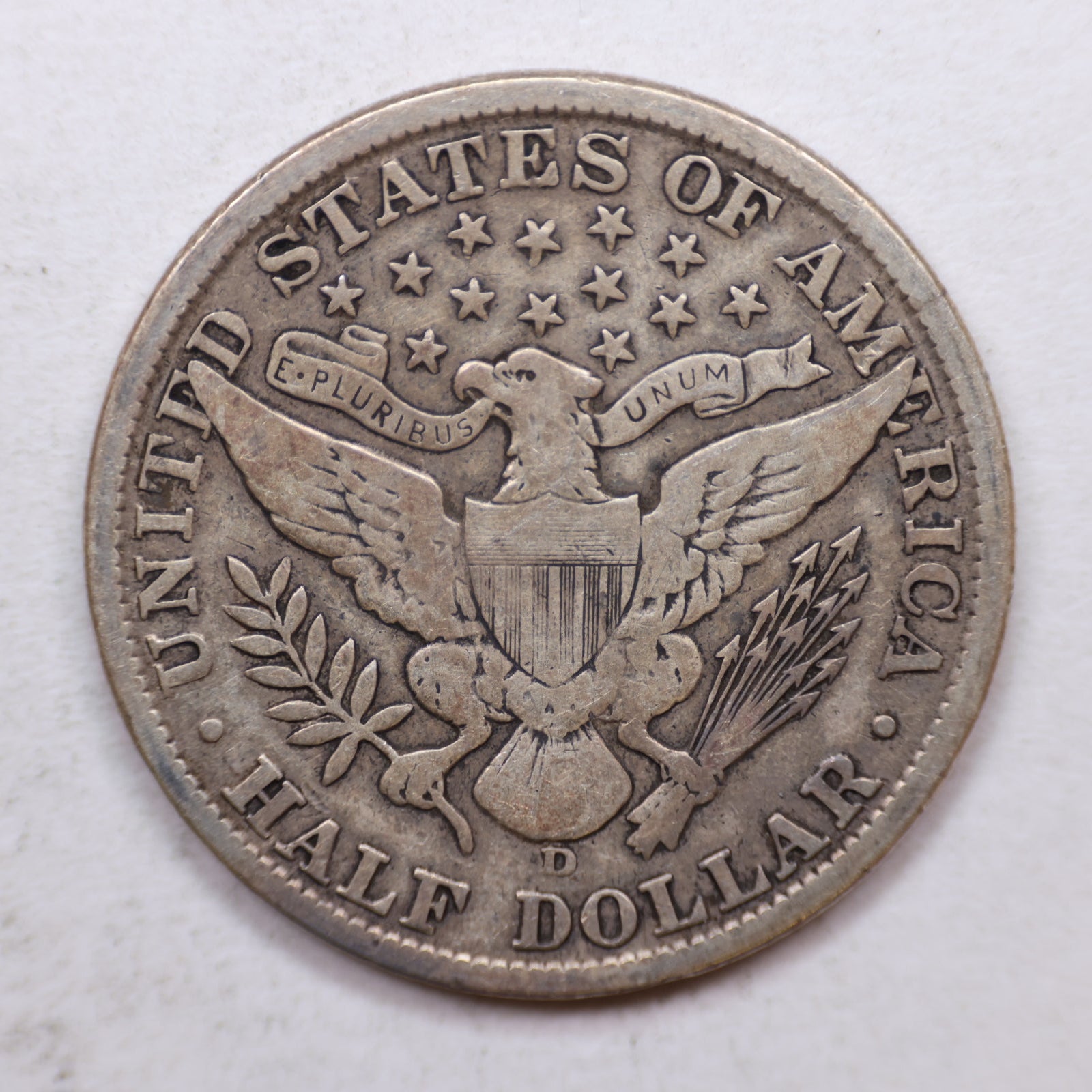 1913-D Barber Silver Half Dollar, Nice Fine Circulated Coin, Store Sale #HR1112.
