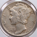 1940 Mercury Silver Dime, Very Fine+ Circulated Coin, Store