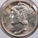 1941 Mercury Silver Dime, Mint State Uncirculated Coin, Store