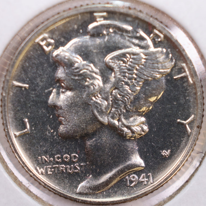 1941 Mercury Silver Dime, Proof Uncirculated Coin, Store