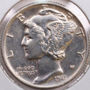 1941 Mercury Silver Dime, Mint State Uncirculated Coin, Store