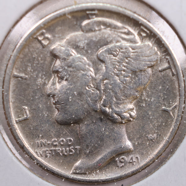1941-D Mercury Silver Dime, Very Fine Circulated Coin, Store #DE0215