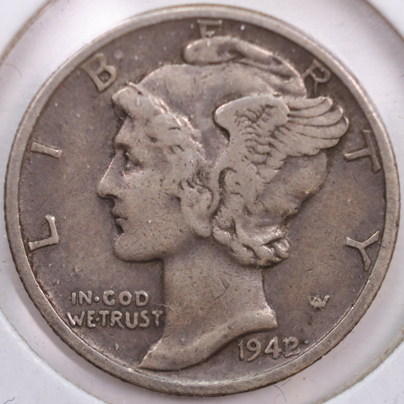 1942/41 Mercury Silver Dime, Very Fine+ Circulated Coin, Store #DE0217