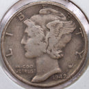 1942/41-D Mercury Silver Dime, Very Fine Circulated Coin, Store