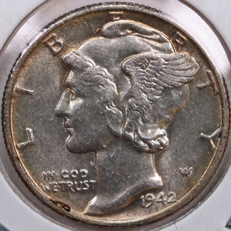 1942 Mercury Silver Dime, Abt Uncirculated Coin, Store