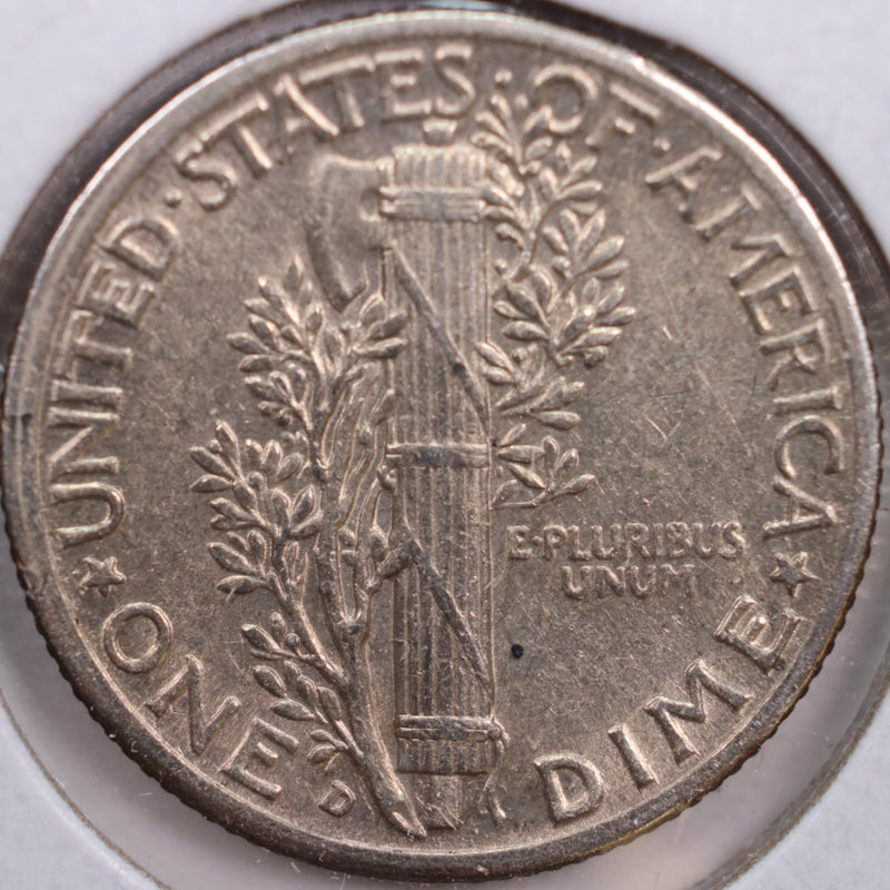 1942-D Mercury Silver Dime, Abt Uncirculated+ Coin, Store