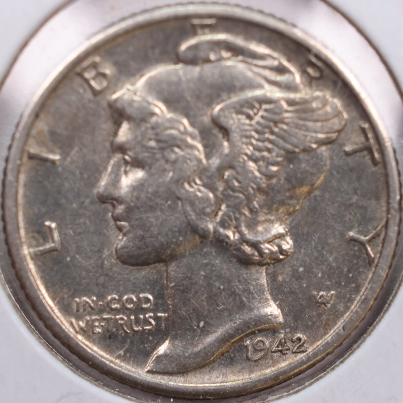 1942-D Mercury Dime, About Uncirculated+ Coin, Store #DE0229