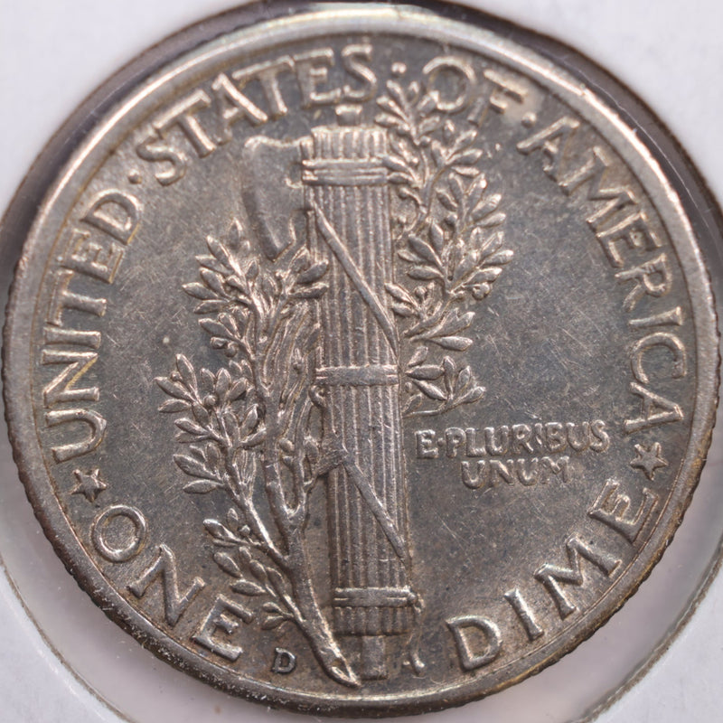 1942-D Mercury Silver Dime, Abt Uncirculated+ Coin, Store
