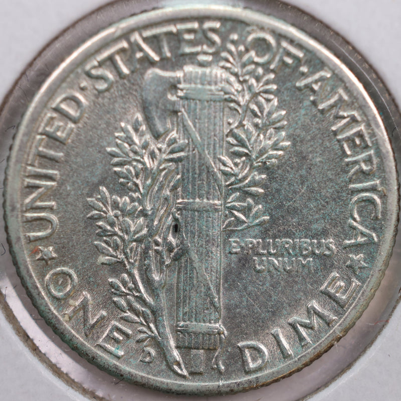 1942-D Mercury Silver Dime, Extra Fine+ Circulated Coin, Store