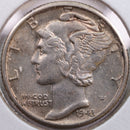 1943-D Mercury Silver Dime, Abt Uncirculated Coin, Store