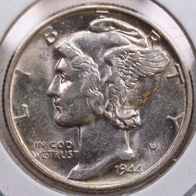 1944 Mercury Silver Dime, Mint State Uncirculated Coin, Store