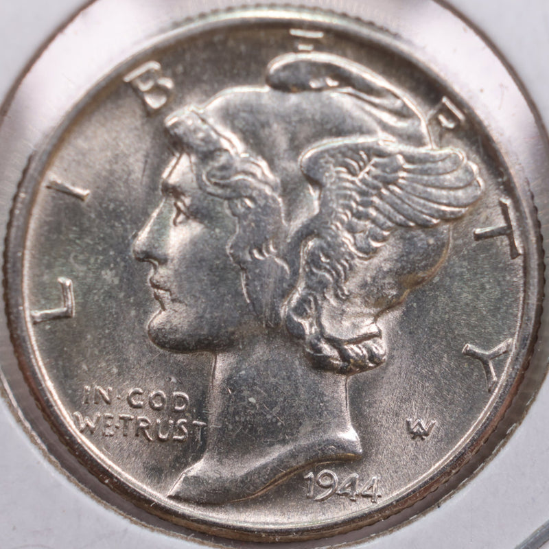 1944 Mercury Silver Dime, Mint State Uncirculated Coin, Store