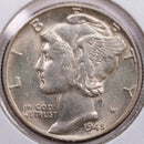 1945 Mercury Silver Dime, Extra Fine Circulated Coin, Store