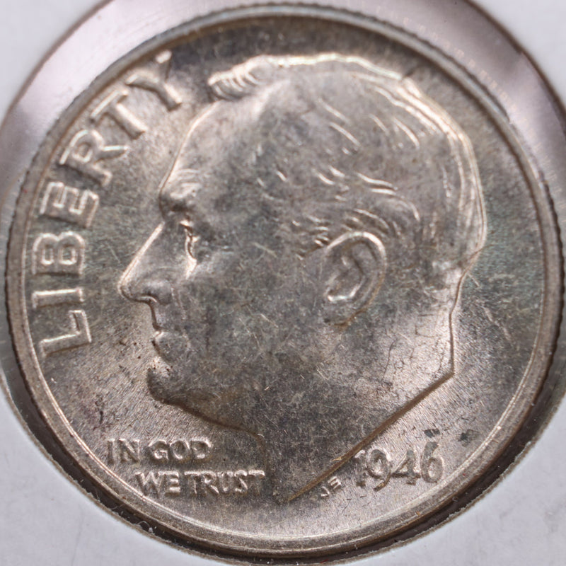 1946-D Roosevelt Silver Dime, Mint State Uncirculated Coin, Store