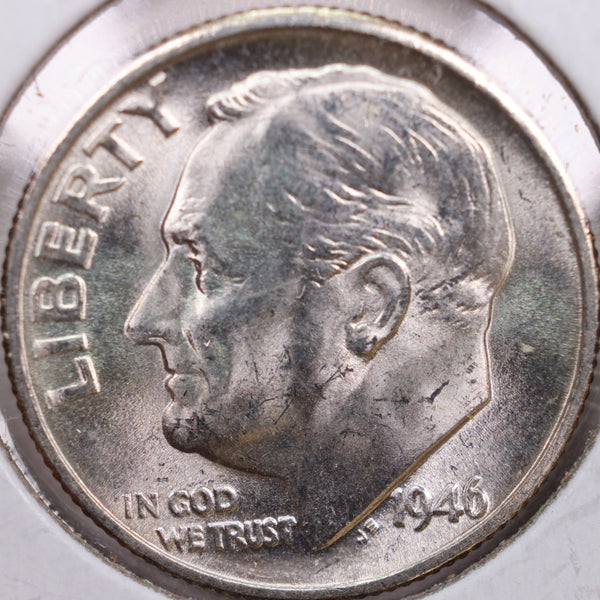 1946-S Roosevelt Silver Dime, Mint State Uncirculated Coin, Store #DE0264