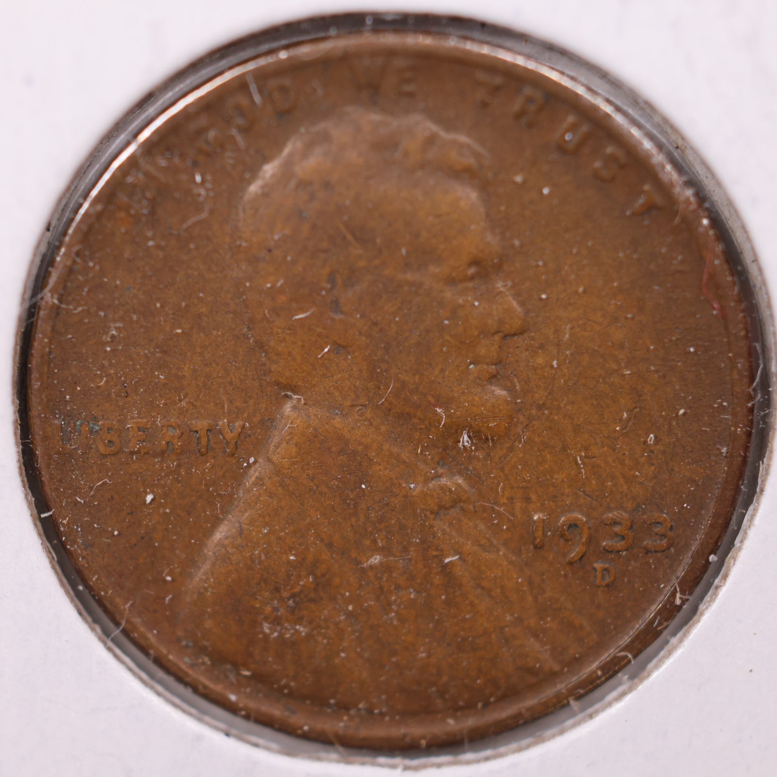 1933 D Lincoln Wheat Cent, Very Good Circulated Coin, Store #CT10151