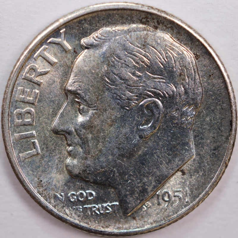 1951-S Roosevelt Silver Dime, Mint State Uncirculated Coin, Store