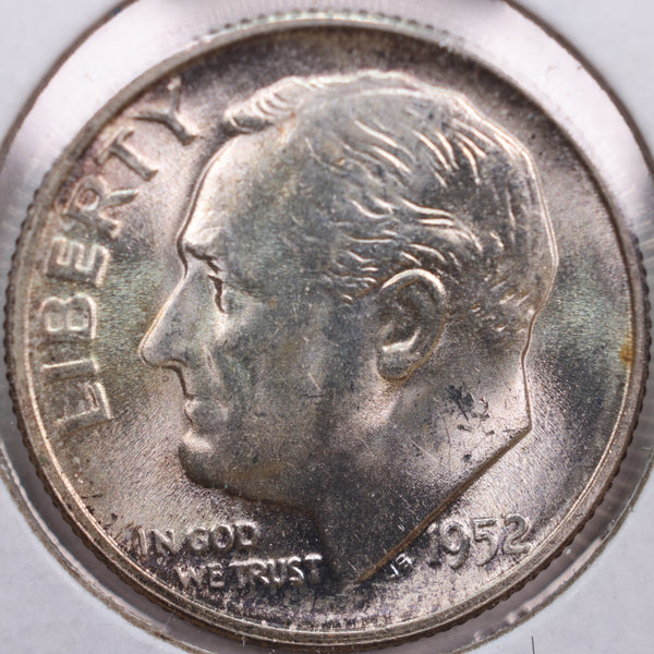 1952-S Roosevelt Silver Dime, Mint State Uncirculated Coin, Store #DE0284